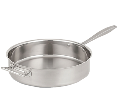 Vollrath 47747 9.5 Qt. Satin and Mirror Intrigue stainless Steel Saute Pan