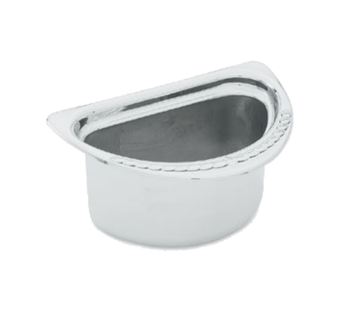 Vollrath 8230620 1.7 Quart 1/2 Size Oval Stainless 1.2mm Thickness "Rings" Embossing On Rim Mirror Finish Miramar Decorative Food Pan