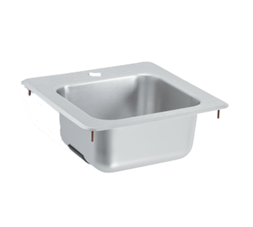 Vollrath 1551 10"W x 11" Front-to-Back x 6 3/16" Deep Bowl Drop-in Stainless Steel Self-Rimming Underbar Sink