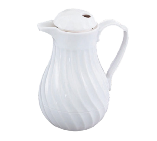 Vollrath 52160 42 Oz. White Plastic SwirlServe Hot-N-Cold Beverage Server