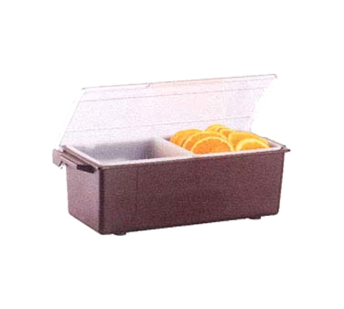 Vollrath 4740-06 12" x 6" x 3-3/4" 2 Quart Black Plastic Standard Lid NSF Kondi-Keeper Condiment Dispenser