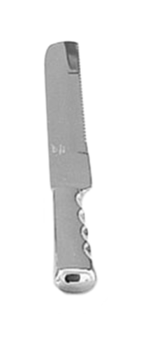 Vollrath 48145 13 3/4" Length Stainless with 9" Serrated Blade Hollow Handled Buffetware Slicing Knife