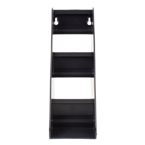 Vollrath 4830-06 11-3/4"L x 13-3/4"H x 5-5/8"W 3 Tier Black with Three Clips Plastic Self-Serve System Stand