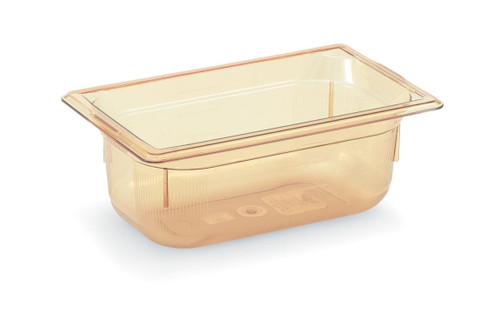 Vollrath 9042410 2.50" Deep High-Temp Amber Resin Super Pan 1/4 GN Food Pan