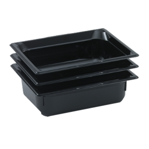 Vollrath 8006420 6" Deep Low-Temp Polycarbonate Black Plastic Super Pan 1/1 GN Food Pan