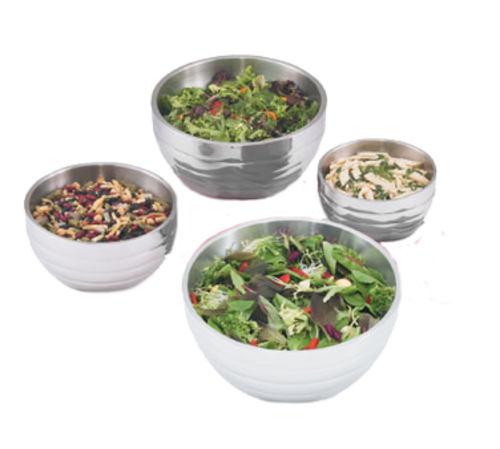 Vollrath 46584 1 Quart Stainless Steel Angled Beehive Insulated Double-Wall Display Bowl