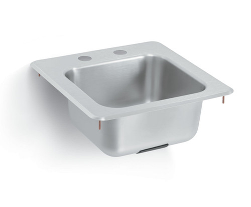 Vollrath 155-4 11" W x 10" Front-to-Back x 6 3/16" Deep Bowl 4" OC Deck Mount Faucet Holes Self-Rimming Underbar Sink