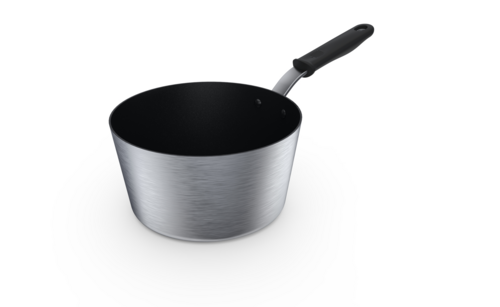 Vollrath 692345 4.5 Qt. 11 Gauge Aluminum Alloy with Natural Finish Exterior Wear-Ever Tapered Sauce Pan