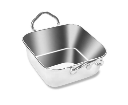 Vollrath 59768 28 Oz. 5 1/2" L x 5 1/2" W x 2" H Square Stainless Steel Mini Roasting Pan