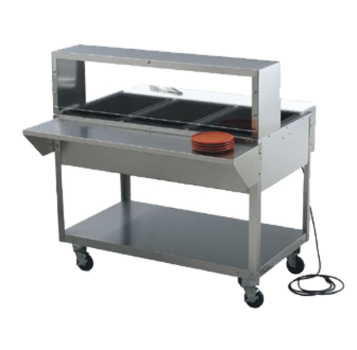 Vollrath 38044 61 1/4" W x 10" D x 13" H Without Acrylic Panel 300 Series Stainless Steel ServeWell Work/Overshelf