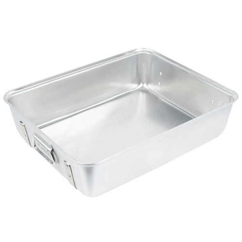 Vollrath 448212 16" W x 20" D x 4.5" H 11.5 Qt. 3004 Aluminum Alloy Strapped with Loop Handles Roaster Bottom