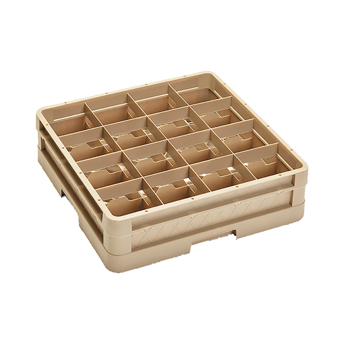 Vollrath CR4D 19.75" W x 19.75" D X 5.56" H Beige Co-Polymer Plastic (16) Compartments Full Size Compartment Rack