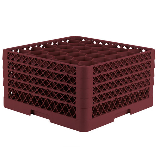 Vollrath TR12HHHA 19.75" x 19.75" x 10.75" H Co-Polymer (30) Compartments Full Size Rack Max Glass / Stemware Rack
