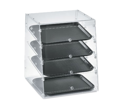 Vollrath KDC1418-4R-06 18.50" W x 22.75" H x 19.31" D Clear Acrylic Counter Top Full Service with Slant Front and Split Rear Door Display Case