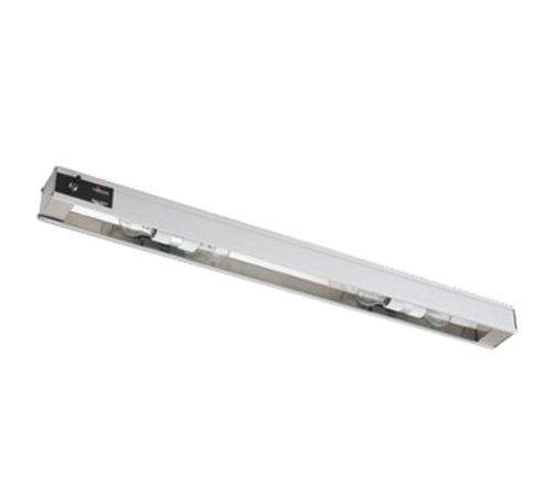 Vollrath 7286702 60" W x 3" D x 2 7/8" H 6 Shatterproof Display 60 Watt Bulbs Toggle Control Switch On Operator's Left Cayenne Light Strip - 120V 60 Watts