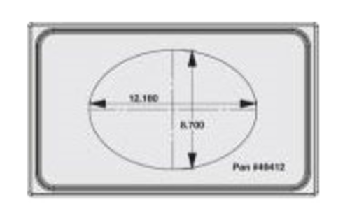 Vollrath 8242314 21.13" W x 12.75" D Oval Stainless Steel Plain Edge Miramar Single Size Template