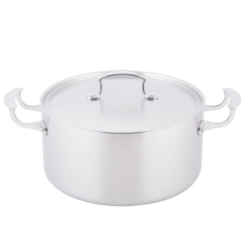 Vollrath 49441 10 5/16" W x 5 7/16" H 7 Quart Stainless Steel Aluminum Mirror Welded Handles Miramar Display Cookware Casserole
