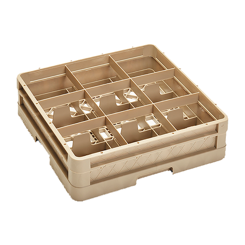 Vollrath CR10F 19.75" W x 19.75" D X 5.56" H Beige Co-Polymer Plastic (9) Compartments Full Size Compartment Rack