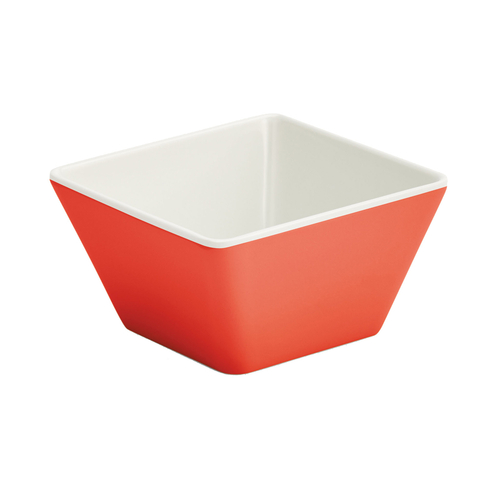 Vollrath V2220040 3.50" W x 3 .50" L x 2.125" H 0.125 Qt. XS Square Red Melamine Bowl