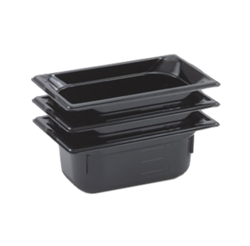 Vollrath 9044420 4" Deep High-Temp Black Resin Super Pan 1/4 GN Food Pan