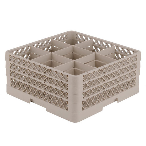 Vollrath TR13FFF 19.75" W x 19.75" D Beige Co-Polymer (9) Compartments Full Size Low Profile Glass / Stemware Rack