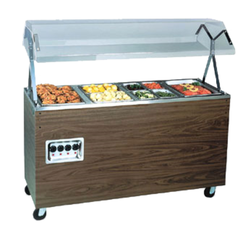 Vollrath 38768464 46" W x 28 5/8" D x 57 5/16" H 3 Wells Enclosed Base 2-Series Affordable Portable Hot Food Station - 120/208-240 Volts
