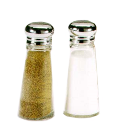 Vollrath 703 3 Oz. Glass Jar Stainless Steel Cap Dripcut Salt & Pepper Shaker (24 Each Per Case)