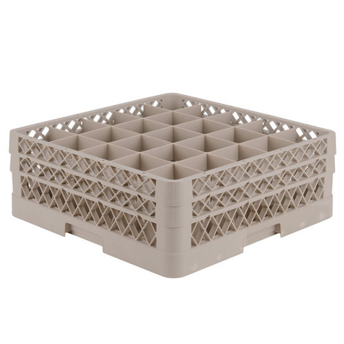 Vollrath TR13CC 19.75" W x 19.75" D x 4.50" H Beige Co-Polymer (36) Compartments Full Size Low Profile Glass / Stemware Rack
