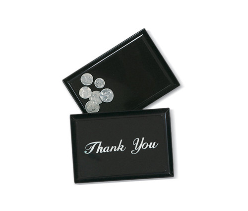 Vollrath 1000-96 4.5" x 6.5" Black Scratch Resistant "Thank You" Tip Tray