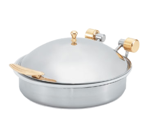 Vollrath 46121 6 Qt. Round Stainless Steel Induction Ready Intrigue Solid Top Induction Chafer