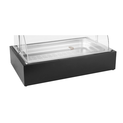 Vollrath V904200 22.44" W x 14.56" D x 5.69" H Black Wood Cubic Full Size Base