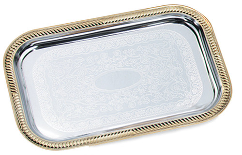 Vollrath 47266 Rectangular Chrome Plated Odyssey Serving Tray