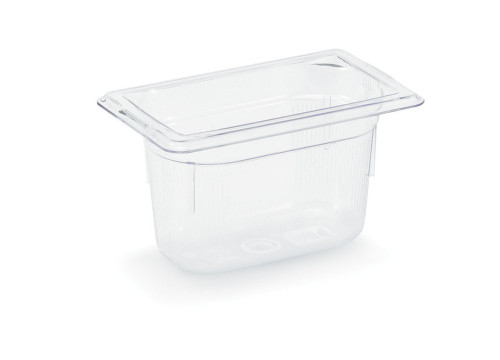 Vollrath 8092410 2.50" Deep Low-Temp Polycarbonate Clear Plastic Super Pan 1/9 GN Food Pan