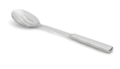 Vollrath 46960 12" Long Slotted Stainless Hollow Handled Buffetware Serving Spoon