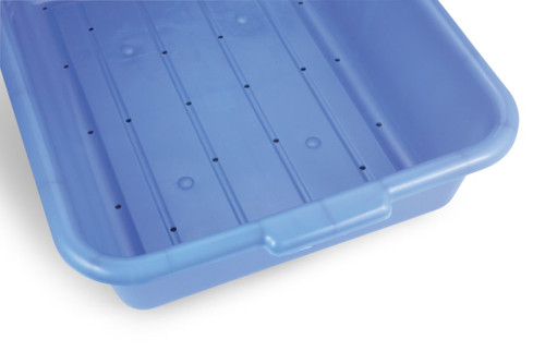 Vollrath 1517-C04 20" W x 15" D x 5" Deep Blue Plastic Perforated Traex Color Mate Drain Box