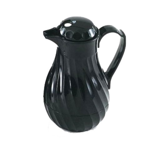 Vollrath 52170 42 Oz. Black Plastic SwirlServe Hot-N-Cold Beverage Server