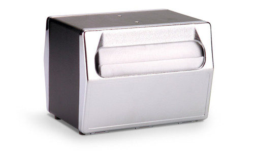 Vollrath 6516-06 6-3/16"D x 4"W x 5-7/8"H Black Chrome Plated Face (2) Sided Dispensing Table Type Napkin Dispenser