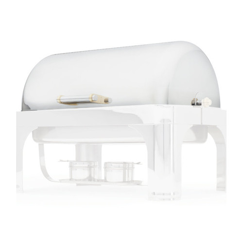 Vollrath 46084 9 Qt. Rectangular Stainless Steel Roll Top Vented Dome Cover Only for New York New York Oblong