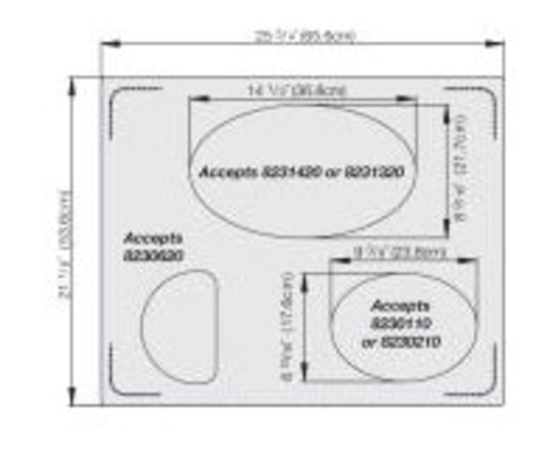 Vollrath 8250514 21.13" W x 25.75" D Stainless Steel Oval and Half Oval Miramar Template