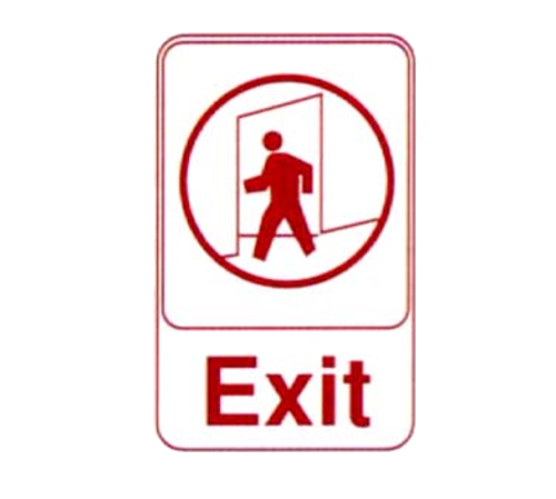 Vollrath 5609 9" x 6" Red on White Exit Sign
