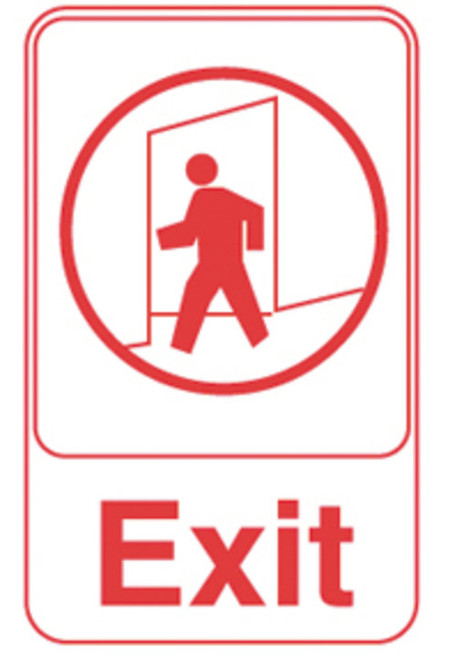 Vollrath 5609 9" x 6" Red on White Exit Sign