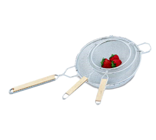 Vollrath 47192 8" Dia. Fine Double Wire Mesh Retinned with 6 1/2" Lacquered Handle Strainer