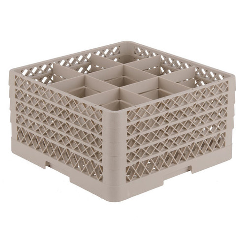 Vollrath TR10FFFA 19.75" W x 10.31" H x 19.75" D Co-Polymer Plastic (9) Compartment With 1 Open Extender Traex Full Size Glass / Stemware Rack