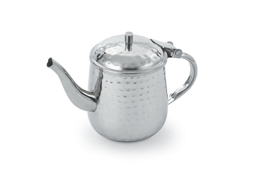 Vollrath T4710HH 10 Oz. Stainless Steel Gooseneck Type Cover with Hollow Hand-Hammered Server