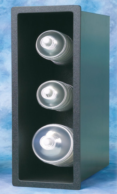 Vollrath FMDL-3V 6.75" W x 13.25" D x 18.5" H Black Plastic (3) Stack Dome Lids Vertical Count Flush Mount Lid Holder