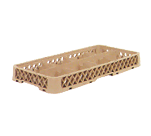 Vollrath HRB 10" W x 19 3/4" D x 2" H Half Size 8 Compartments Co-Polymer Plastic Beige Traex Dishwasher Rack Extender