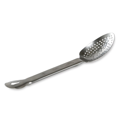 Vollrath 64404 16 Gauge Stainless Steel Perforated Satin Finish Patented Handle with Turn Down Design One-Piece Heavy Duty Basting Spoon