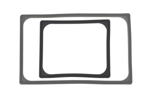 Vollrath N-0002G 12-3/8" L x 10-1/8" W x 5/8" H Gray Polyfilm High-Temp Silicone Pan Band for Half Size Steam Table