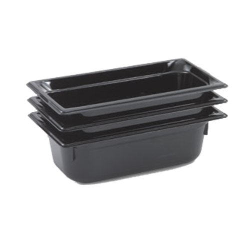 Vollrath 9036420 6" Deep High-Temp Black Resin Super Pan 1/3 GN Food Pan