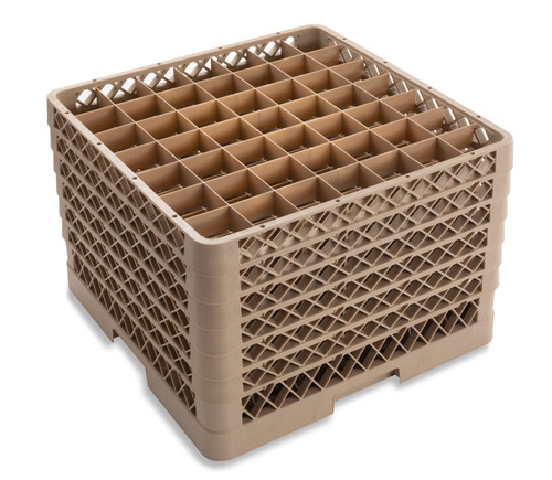Vollrath TR9EEEEEE 19.75" W x 19.75" D Co-Polymer Plastic (49) Compartment With 6 Extenders Traex Full Size Glass / Stemware Rack